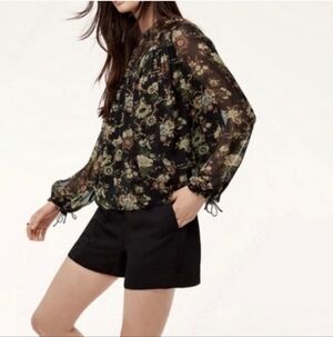 Aritzia Wilfred Lourdes Blouse Floral Flowy Summer Long Sleeve XS